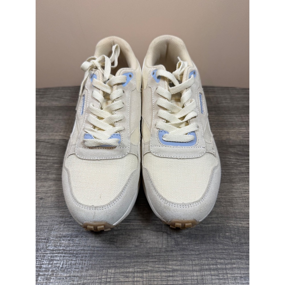 Reebok Classic Legacy AZ Womens Shoes Cream Blue Suede Sneakers 8.5